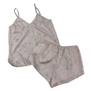 Vintage Miss Diva Women's M Camisole Cami & Tap Panty Set Pink Floral 2pc
